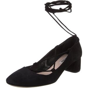 Miu Miu Black Lace-Up ballet Heels
